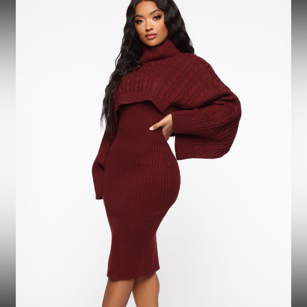 Ribbed sweater dress set